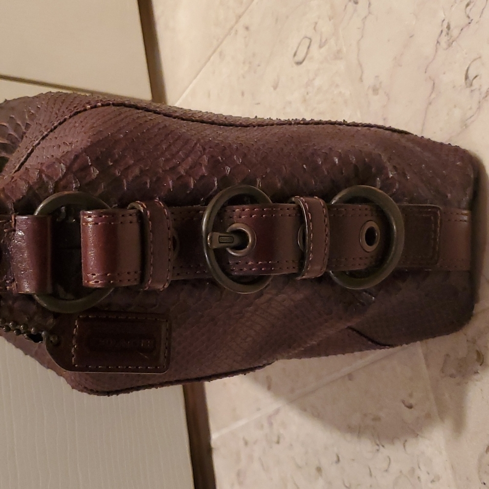 Coach Embossed Python Hobo Leather Pocketbook - image 2